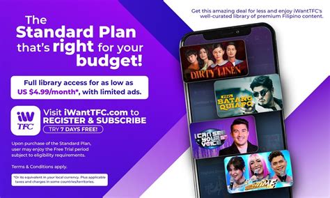 iwanttfc subscription|iWantTFC launches new Standard Plan today, giving .